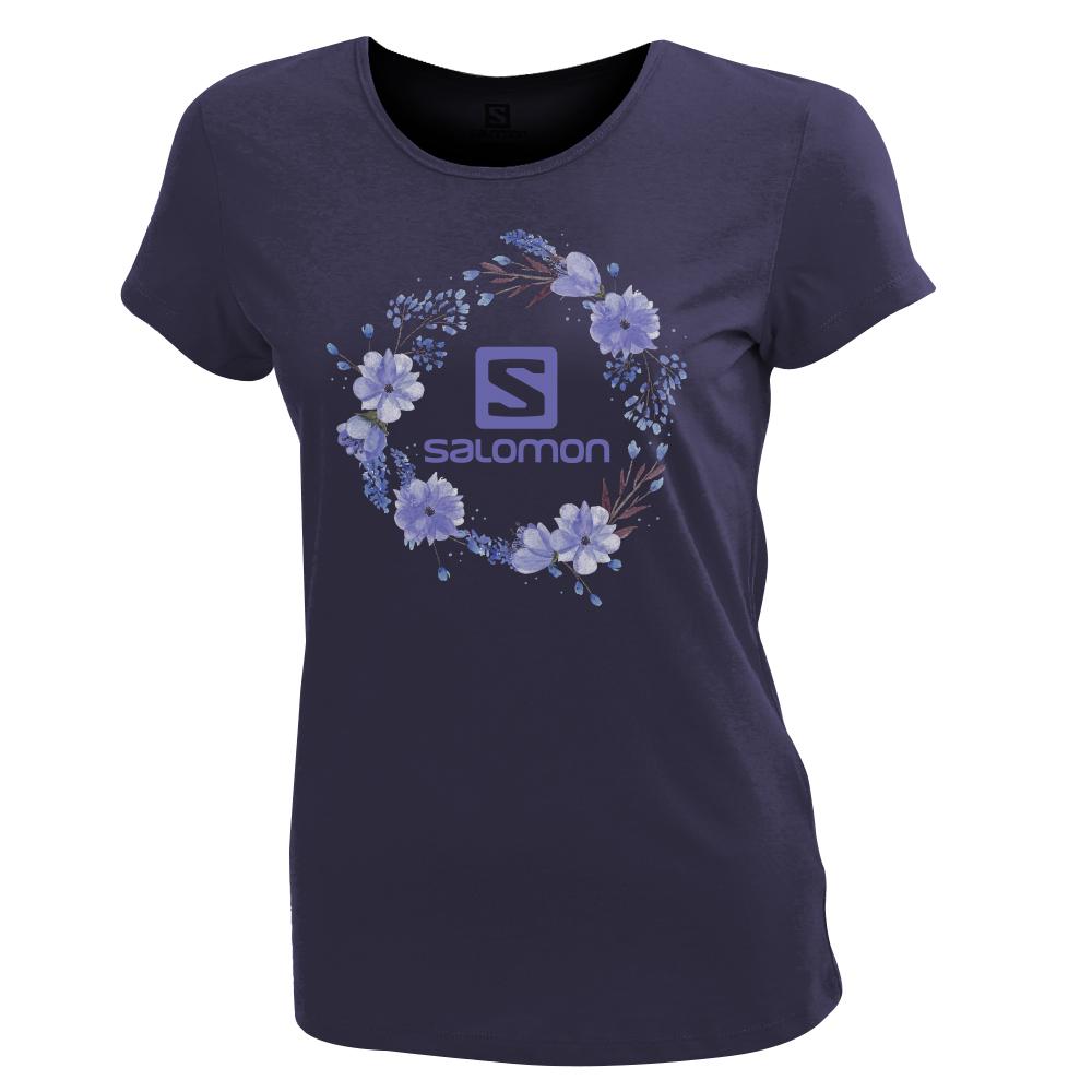 Salomon SPRING SS W Camisetas Mujer - Azul Marino - Colombia (05372-HNLZ)